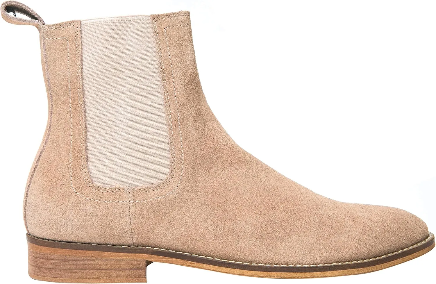 Santimon Chelsea Boots Men Suede Casual Dress Boots Ankle Boots Formal Shoes Black Brown Grey