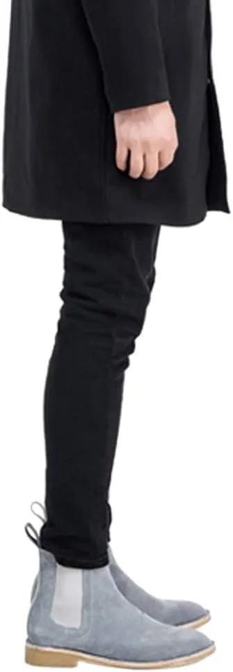Santimon Chelsea Boots Men Suede Casual Dress Boots Ankle Boots Formal Shoes Black Brown Grey