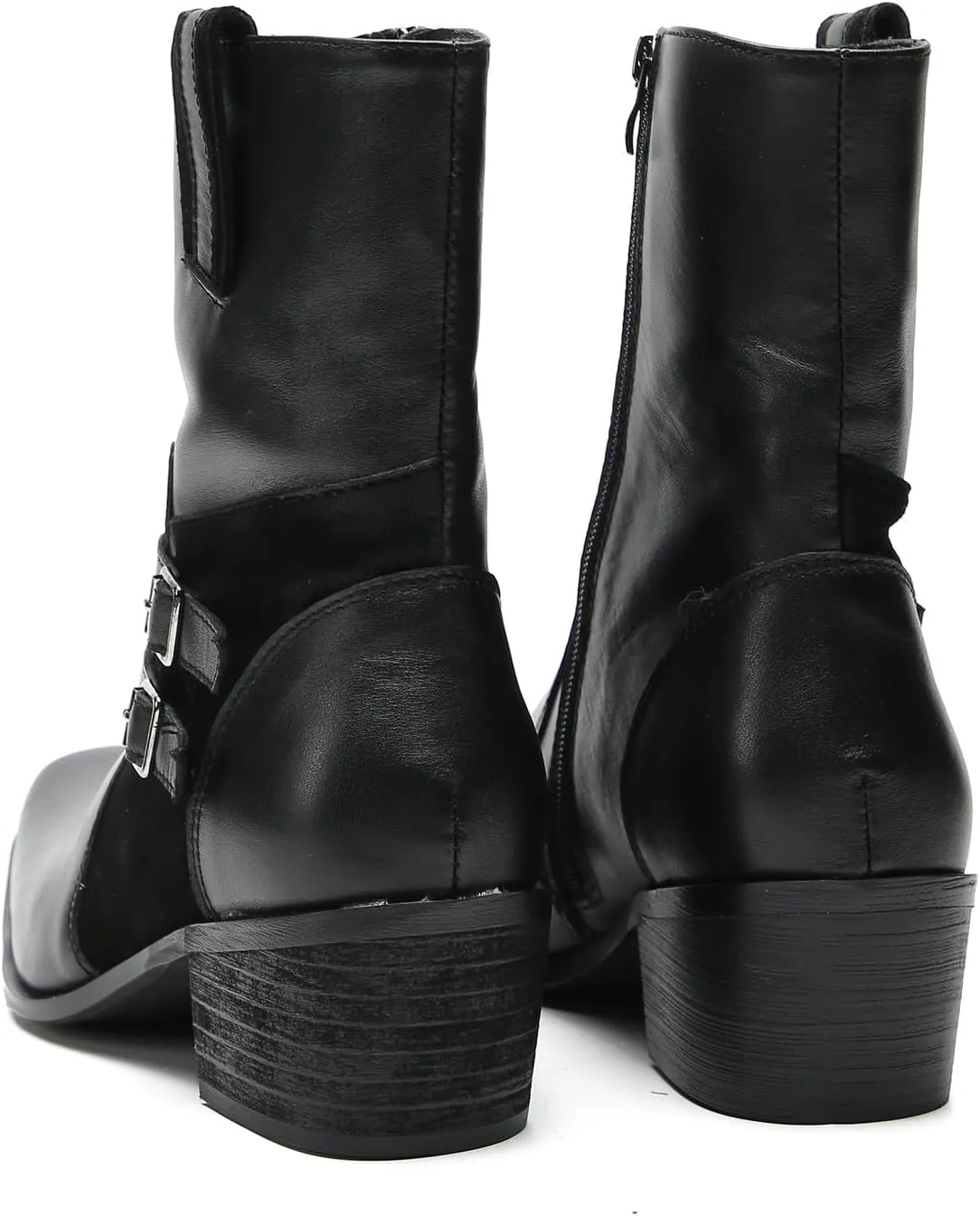 Santimon Cowboy Boots for Men Party Dress Casual Buttons Motorcycle Boots Fashion Western Chelsea High Top Boots for Mens