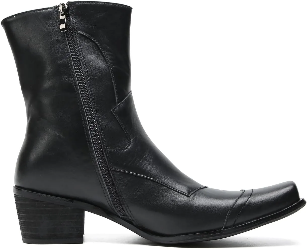 Santimon Cowboy Boots for Men Party Dress Casual Buttons Motorcycle Boots Fashion Western Chelsea High Top Boots for Mens
