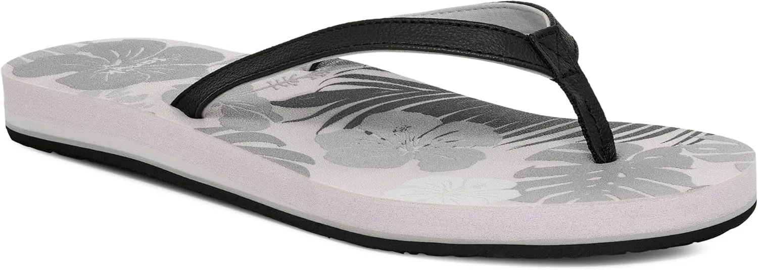 Sanuk Yoga Joy II Tropics | Flip Flops for Women | Yoga Sandals For Women | Women's Beach Sandals | Memory Foam Footbed