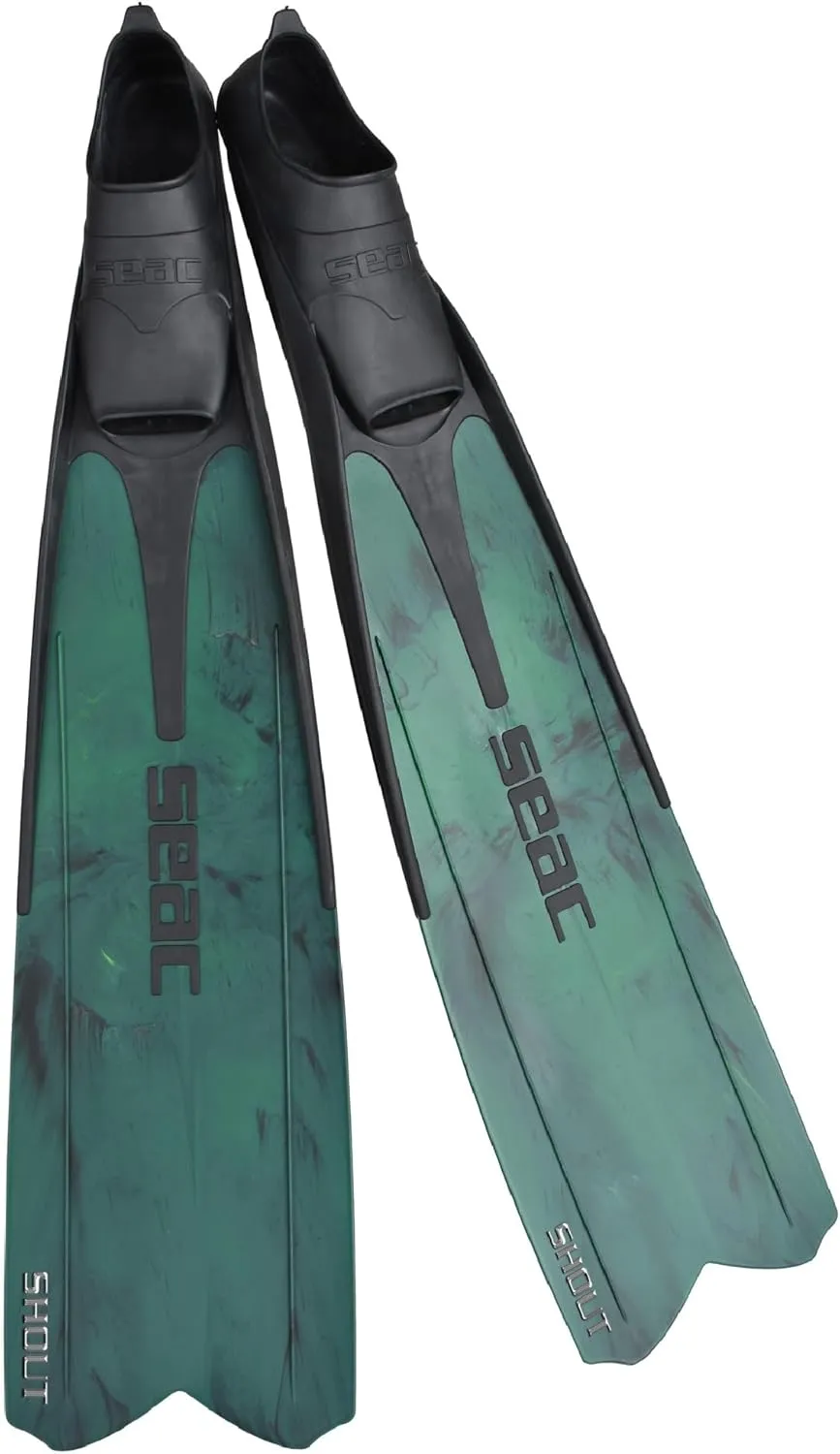 SEAC Shout Adult Long Fins for Scuba Diving, Freediving and Spearfishing