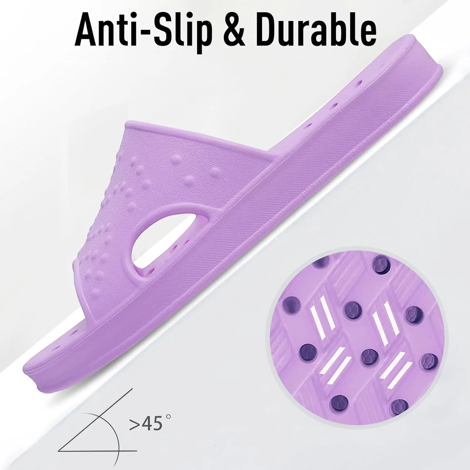 shevalues Shower Shoes for Women with Arch Support Quick Drying Pool Slides Lightweight Beach Sandals with Drain Holes