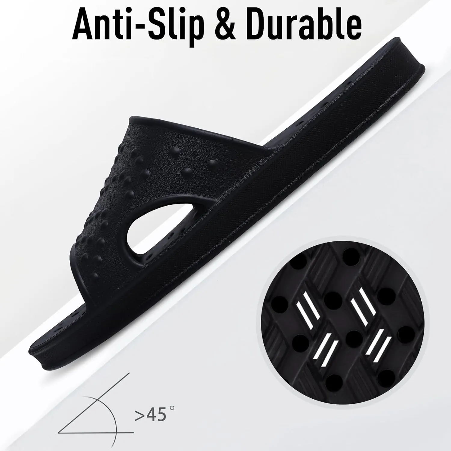 shevalues Shower Shoes for Women with Arch Support Quick Drying Pool Slides Lightweight Beach Sandals with Drain Holes
