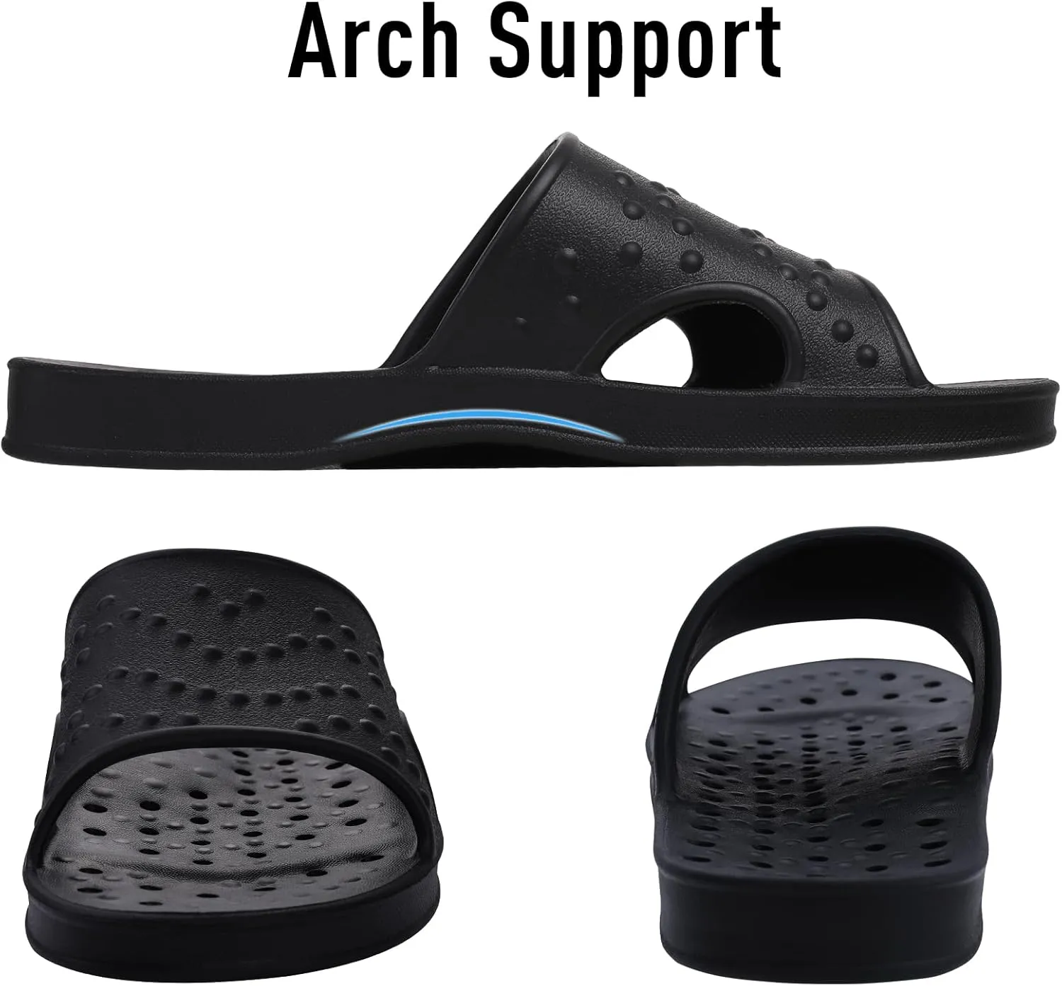 shevalues Shower Shoes for Women with Arch Support Quick Drying Pool Slides Lightweight Beach Sandals with Drain Holes
