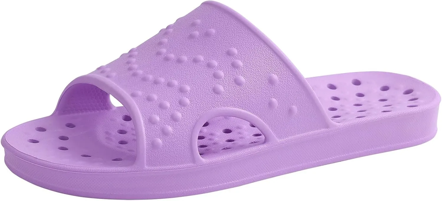shevalues Shower Shoes for Women with Arch Support Quick Drying Pool Slides Lightweight Beach Sandals with Drain Holes