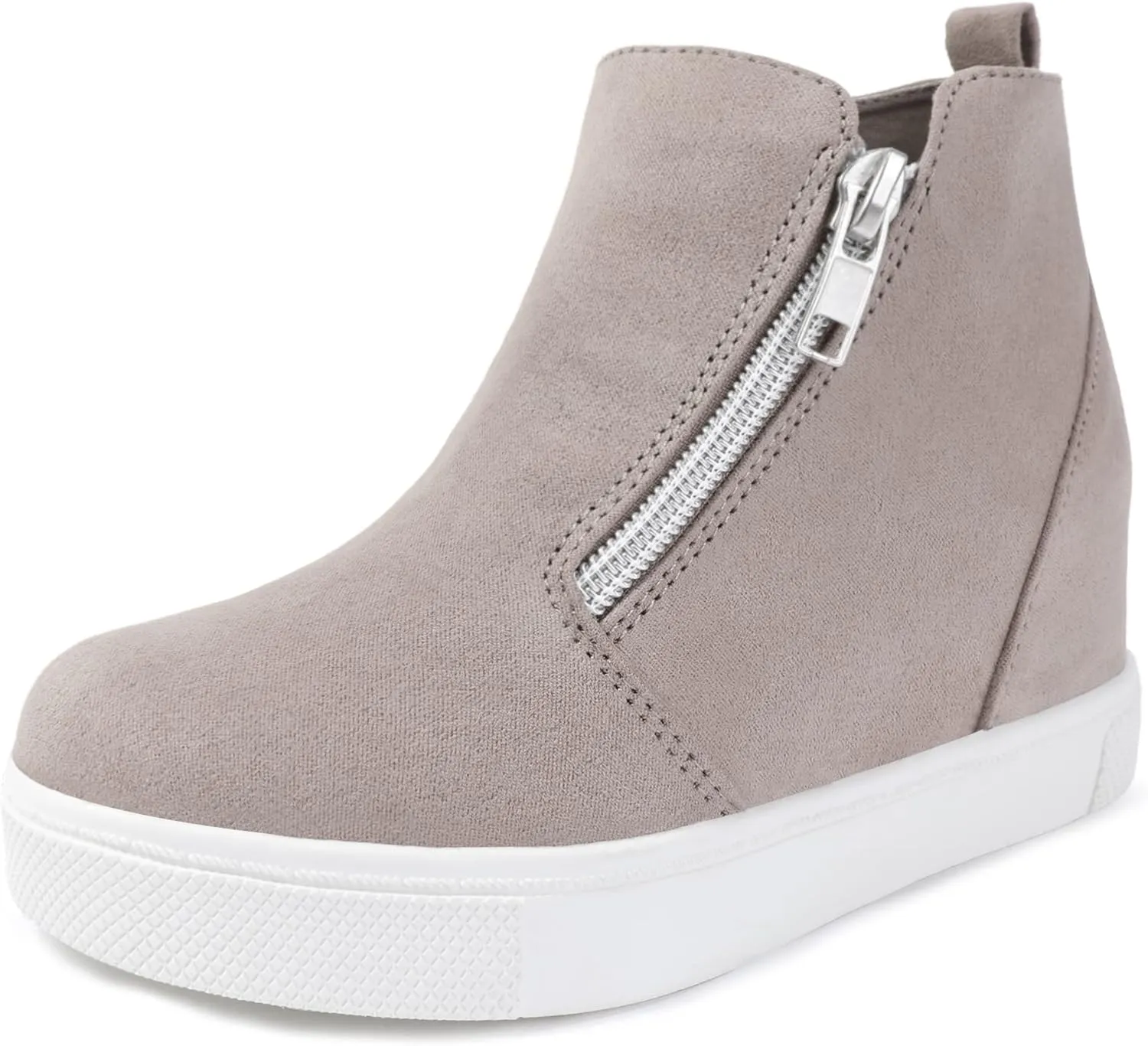 shoeslocker Girls Wedge Sneakers Ankle Platform Sneakers for Girls Nonslip Fashion Shoes with Double Side Zippers
