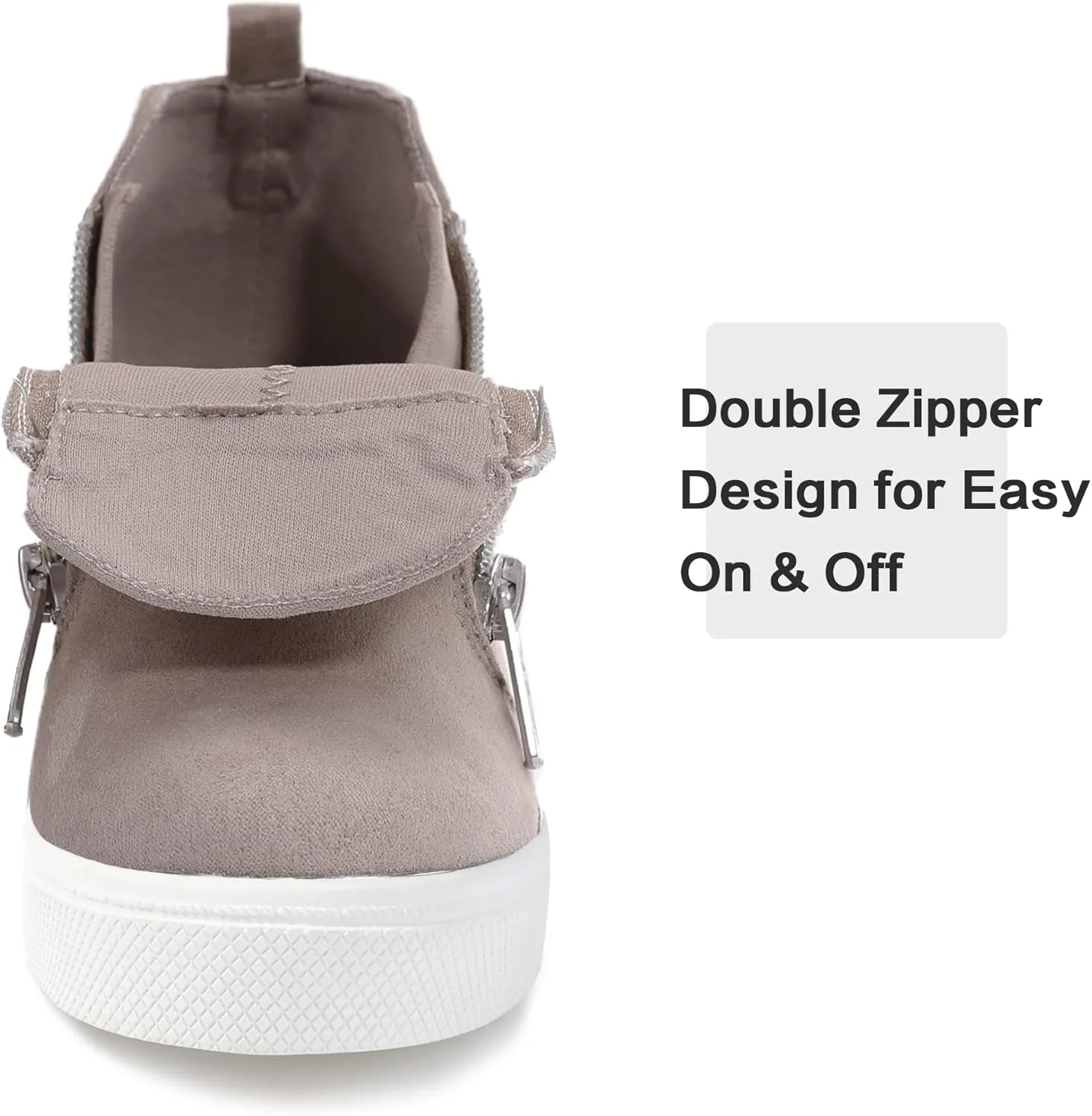 shoeslocker Girls Wedge Sneakers Ankle Platform Sneakers for Girls Nonslip Fashion Shoes with Double Side Zippers