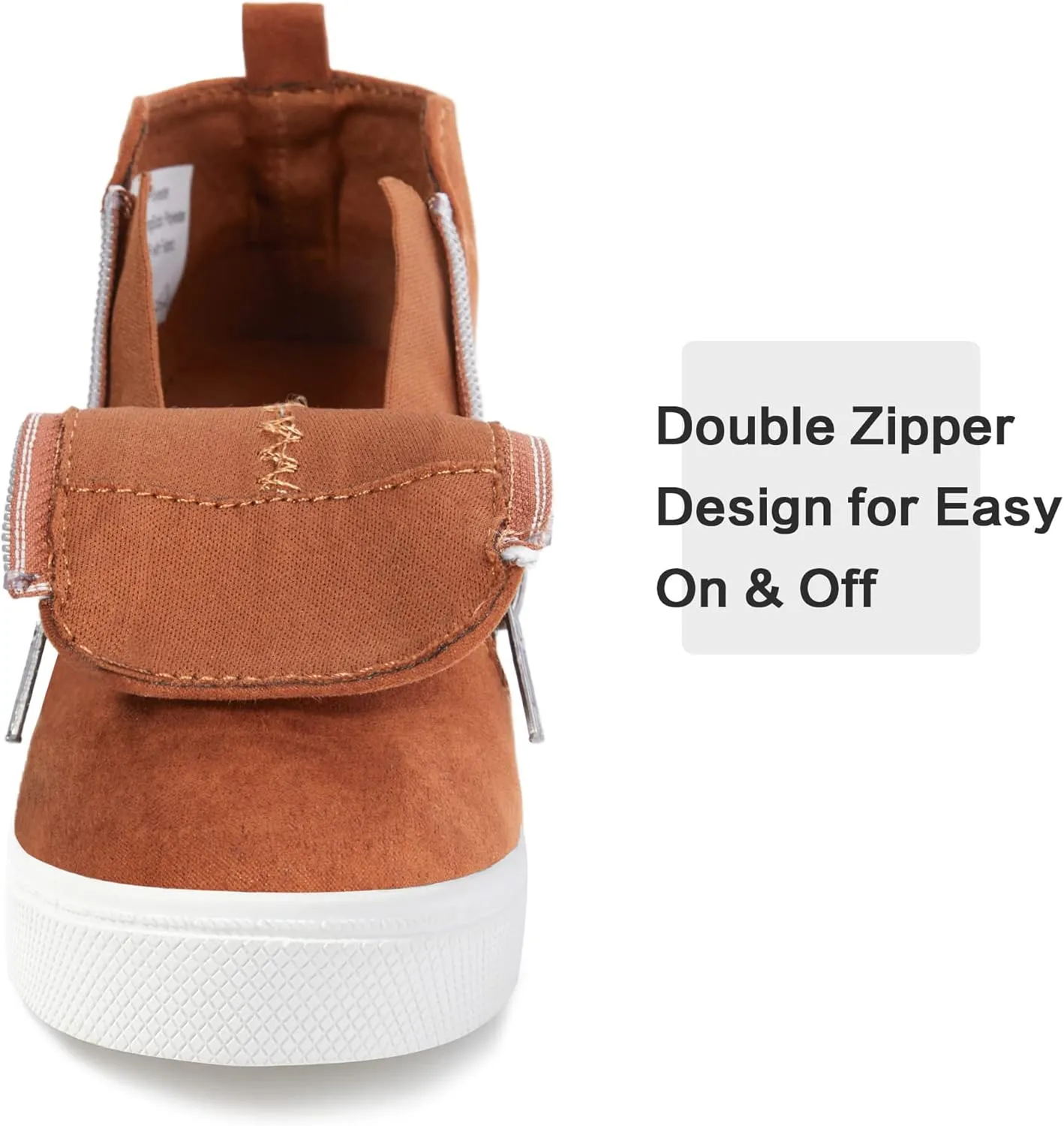 shoeslocker Girls Wedge Sneakers Ankle Platform Sneakers for Girls Nonslip Fashion Shoes with Double Side Zippers