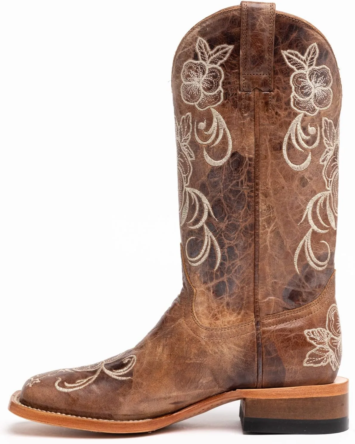 Shyanne Women's Lasy Floral Embroidered Western Boot Broad Square Toe - Bbshysp20l4