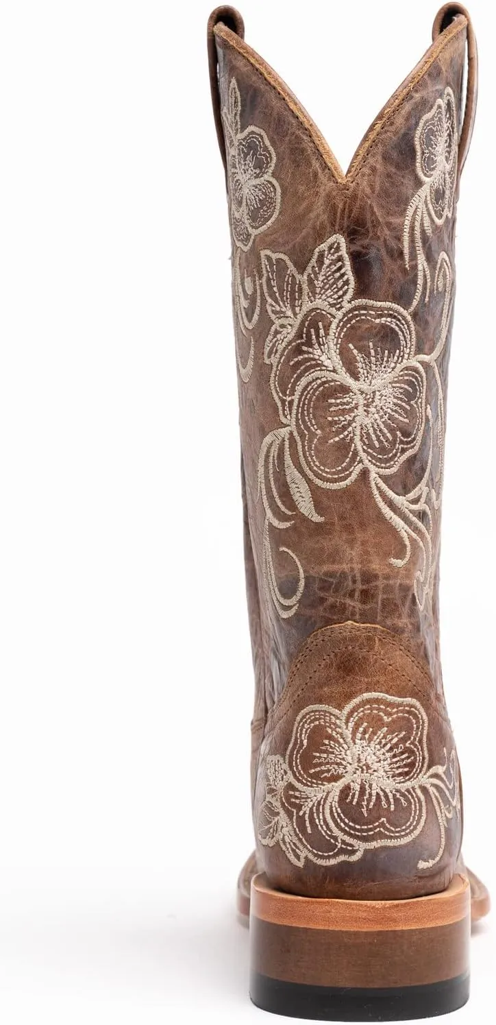 Shyanne Women's Lasy Floral Embroidered Western Boot Broad Square Toe - Bbshysp20l4