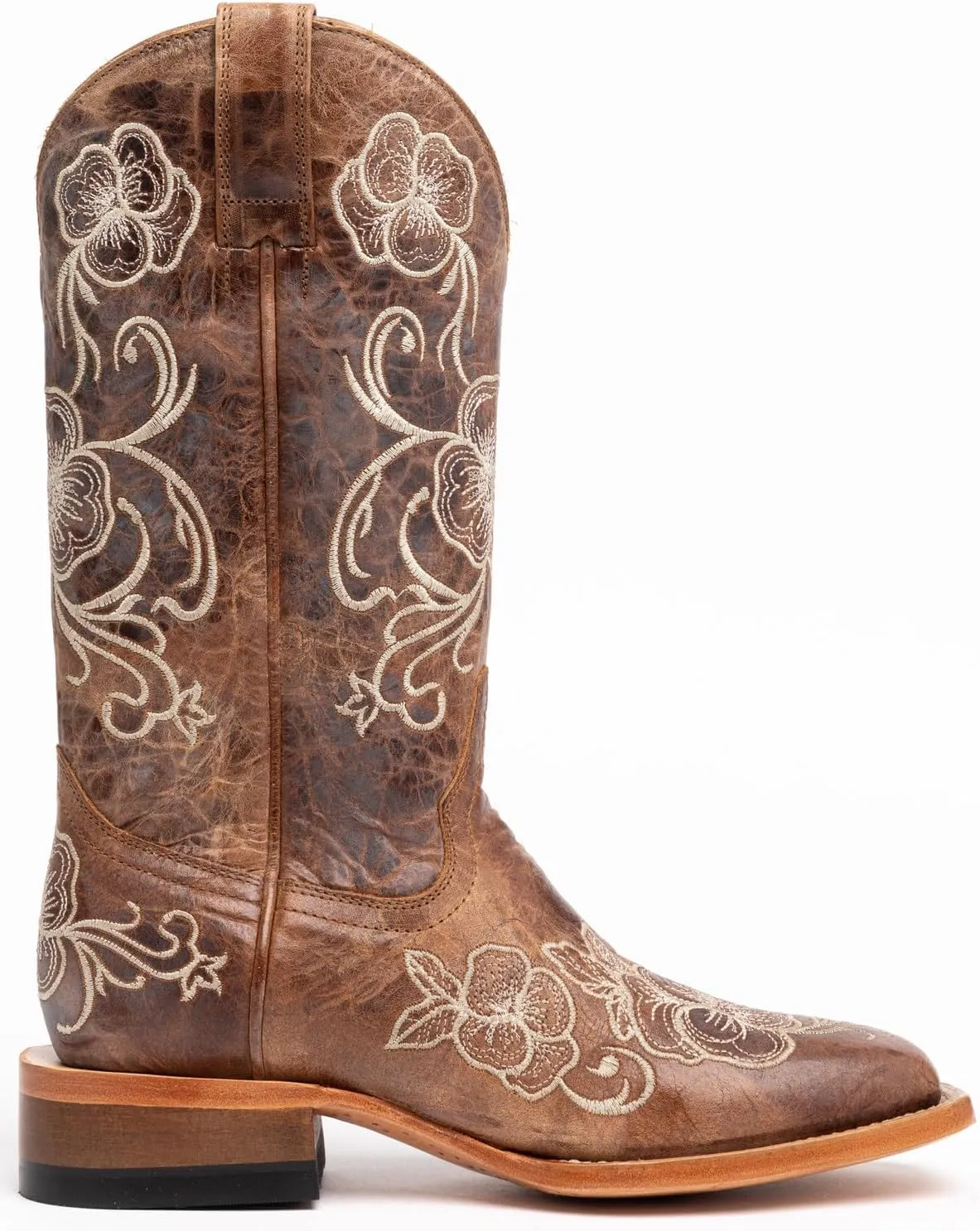 Shyanne Women's Lasy Floral Embroidered Western Boot Broad Square Toe - Bbshysp20l4