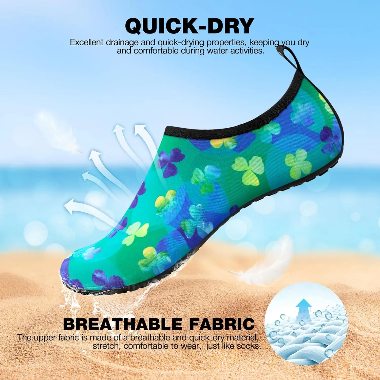 SIMARI Water Shoes Women Men Aqua Socks Beach Barefoot Quick Drying Aqua Aerobics Swim Pool Non Slip Outdoor Travel Essentials Surf River Lake Snorkeling Kayak Yoga Adult Youth