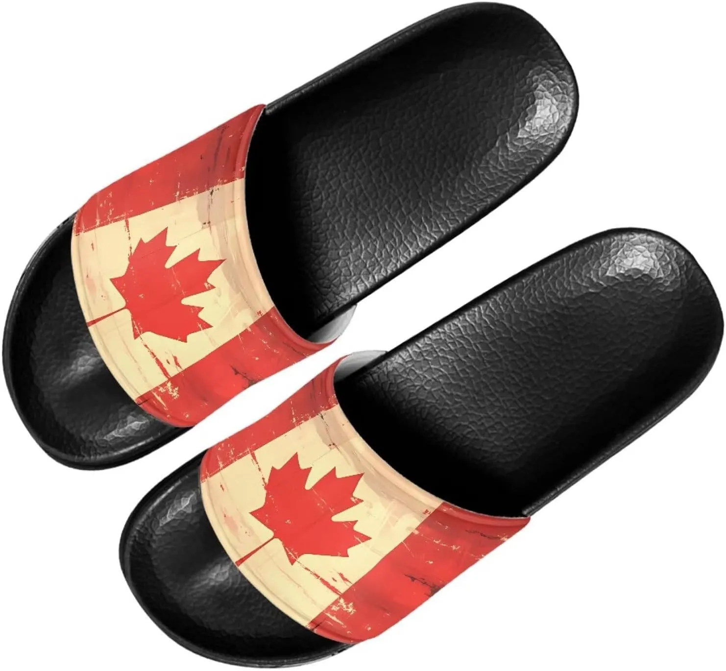 Slides Sandals for Mens Father Classic Quick Drying Slip On Shower Shoes for Indoor Outdoor Size 5-14 Black Sole