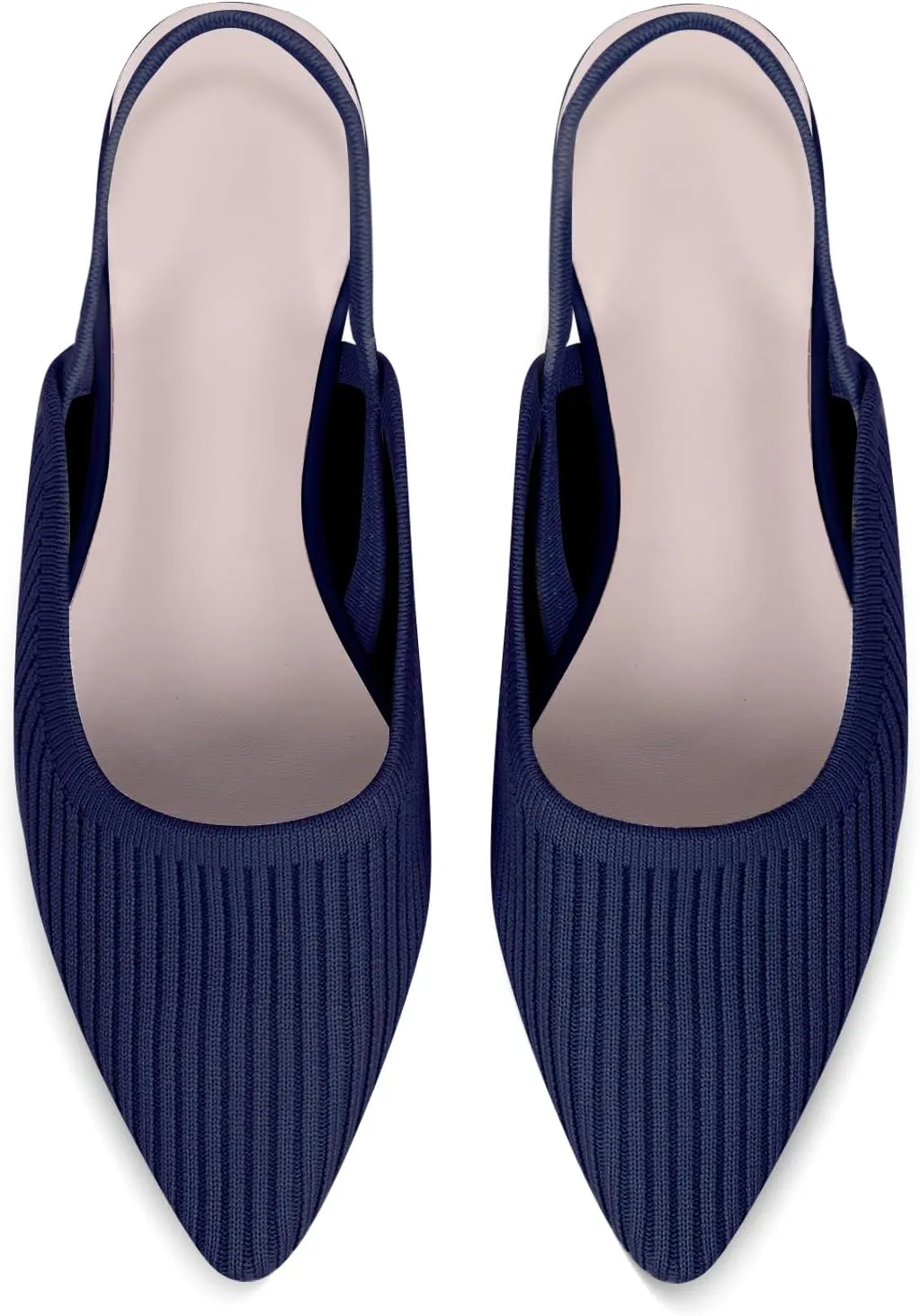 Slingback Flats for Women Pointed Toe Flats Breathable Knit Comfortable Dressy Casual for Work Office Slip on Ballet Flats