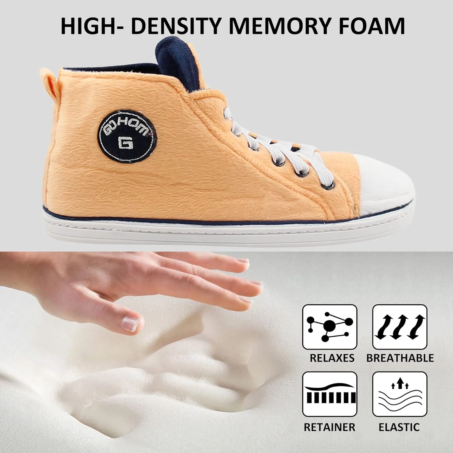 Sneaker Slippers for Women Fashion Indoor House Slipper Boots, Women's Super Soft Warm High Top Plush House Shoes for Women Slippers