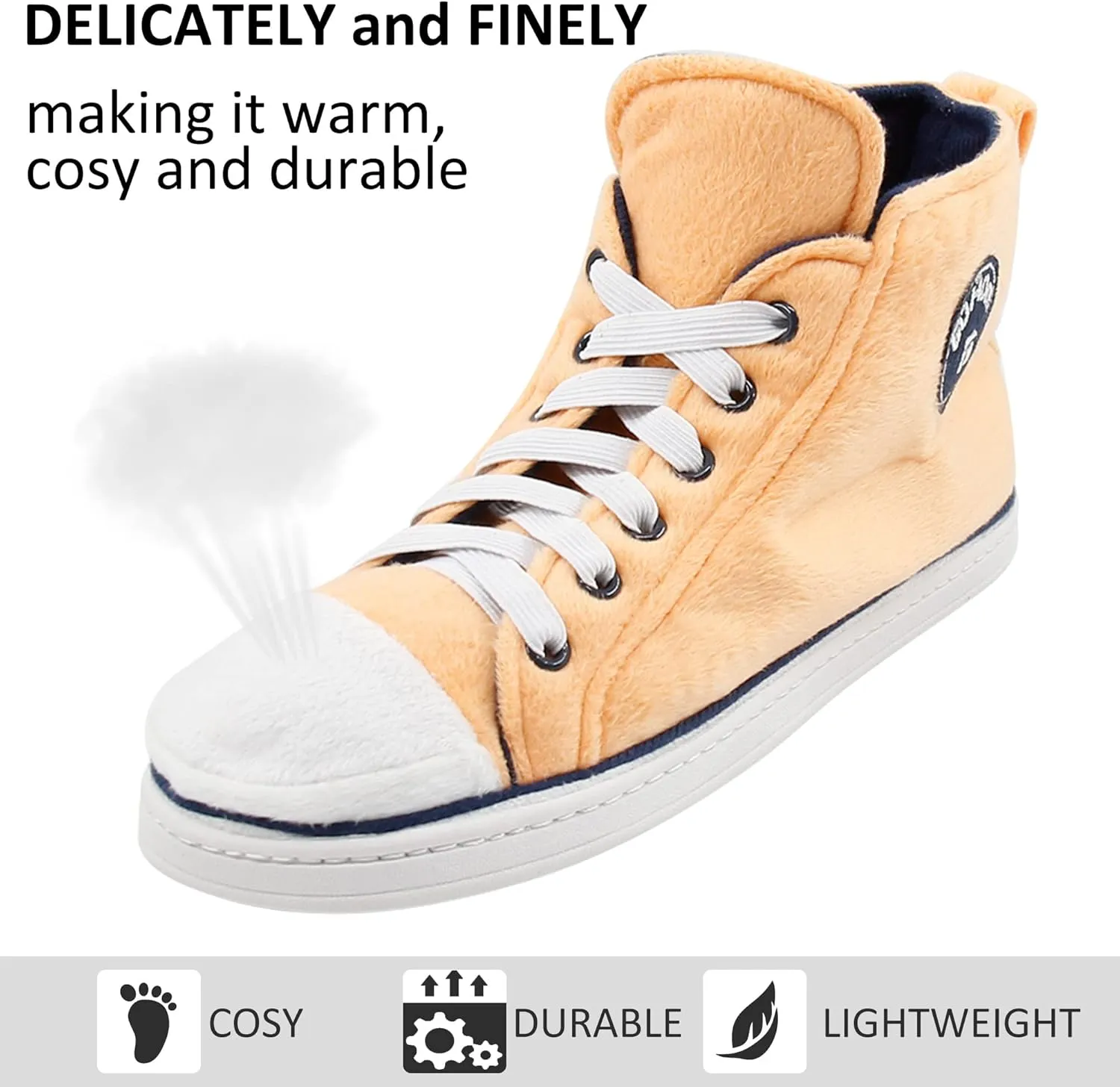 Sneaker Slippers for Women Fashion Indoor House Slipper Boots, Women's Super Soft Warm High Top Plush House Shoes for Women Slippers
