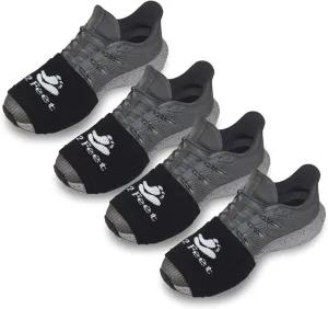 Socks for Dancing on Smooth Floors, Dance Socks Over Sneakers, Smooth Pivots and Turns on Wood Floors, 4 Pairs Pack (Black)