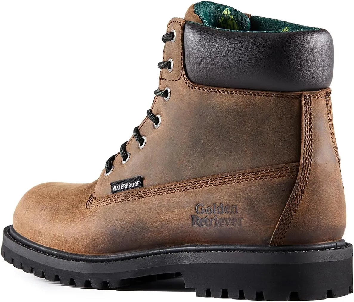 Soft Toe Waterproof Work Boots For Men,6-Inch Leather Work Boots For Industrial Construction, Slip Resistant Durable Breathable Safey Boots, EH G61867