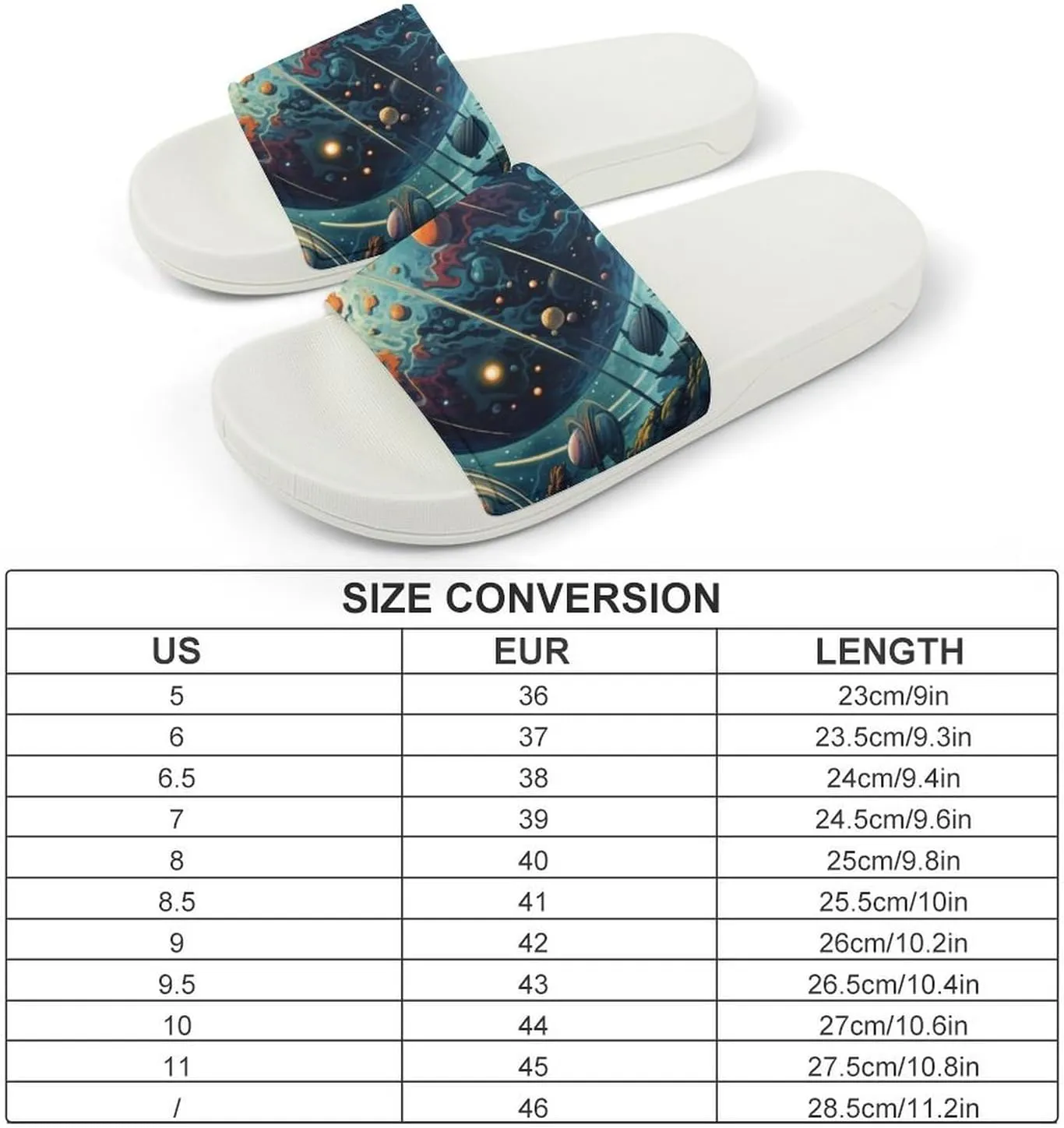Space Planet Funny House Sandals Non Slip Shower Slippers Quick Drying Bathroom Shoes for Women Men