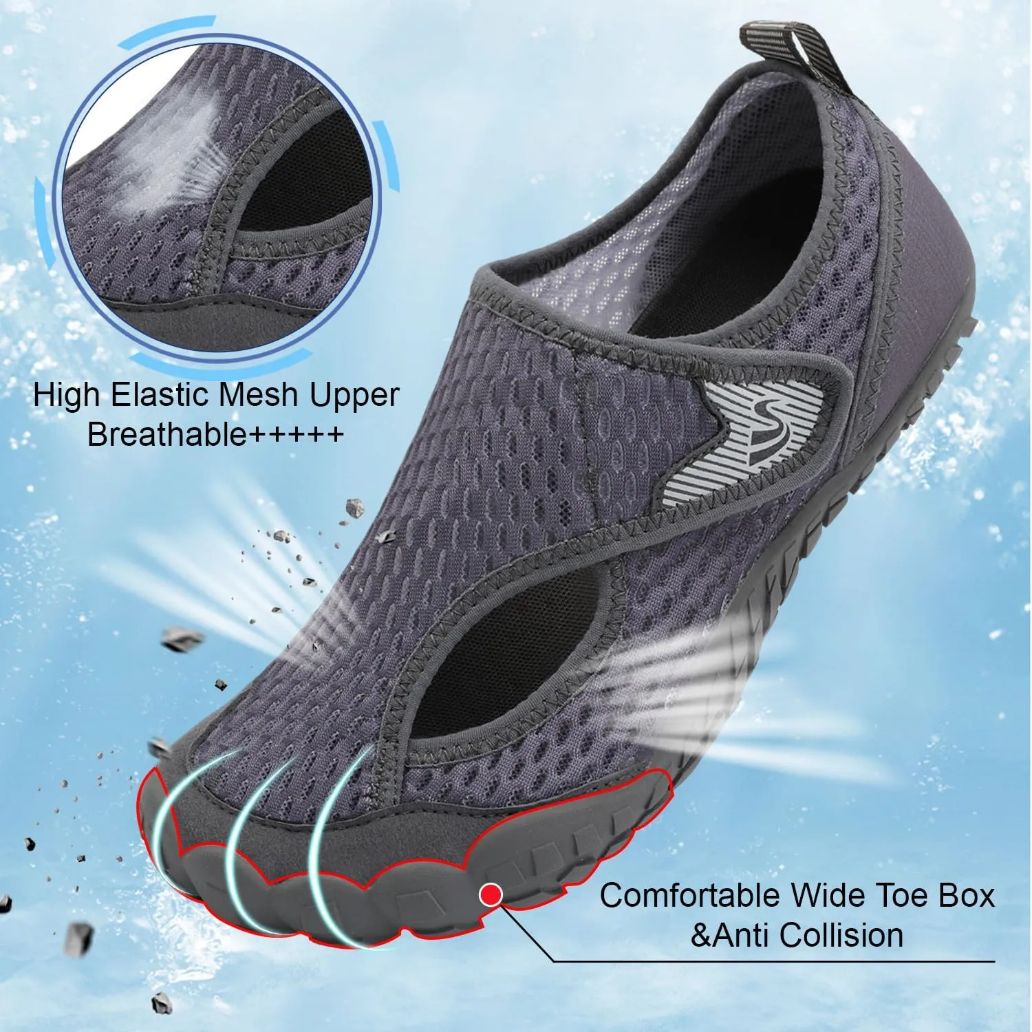 Spesoul Water Shoes for Women Men Quick Dry Aqua Socks for Swim Beach Pool Hiking Training Summer Sandals Outdoor Zero Drop Barefoot Shoes