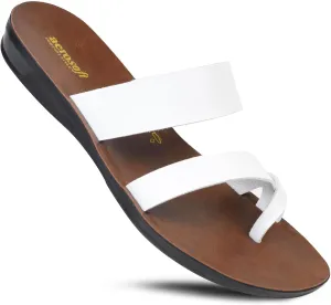 Split Toe Strap Man-Made Leather Ladies Cute Slides Outdoor Travel Dressy Flats Comfortable Walking Casual Summer Sandals for Women Fashion Footwear