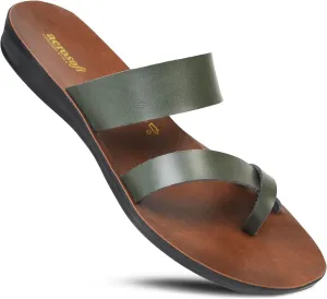 Split Toe Strap Man-Made Leather Ladies Cute Slides Outdoor Travel Dressy Flats Comfortable Walking Casual Summer Sandals for Women Fashion Footwear