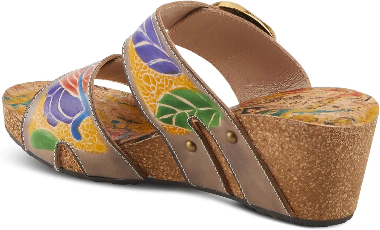 Spring Step L'Artiste Women's BRISEIS - Hand-Painted Slip-On Sandals for Stylish Wanderers