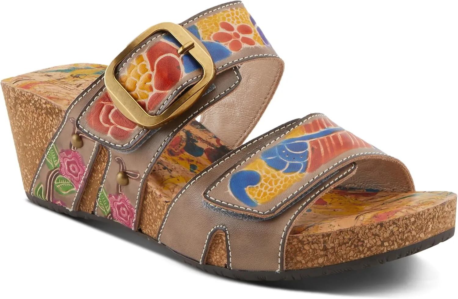 Spring Step L'Artiste Women's BRISEIS - Hand-Painted Slip-On Sandals for Stylish Wanderers
