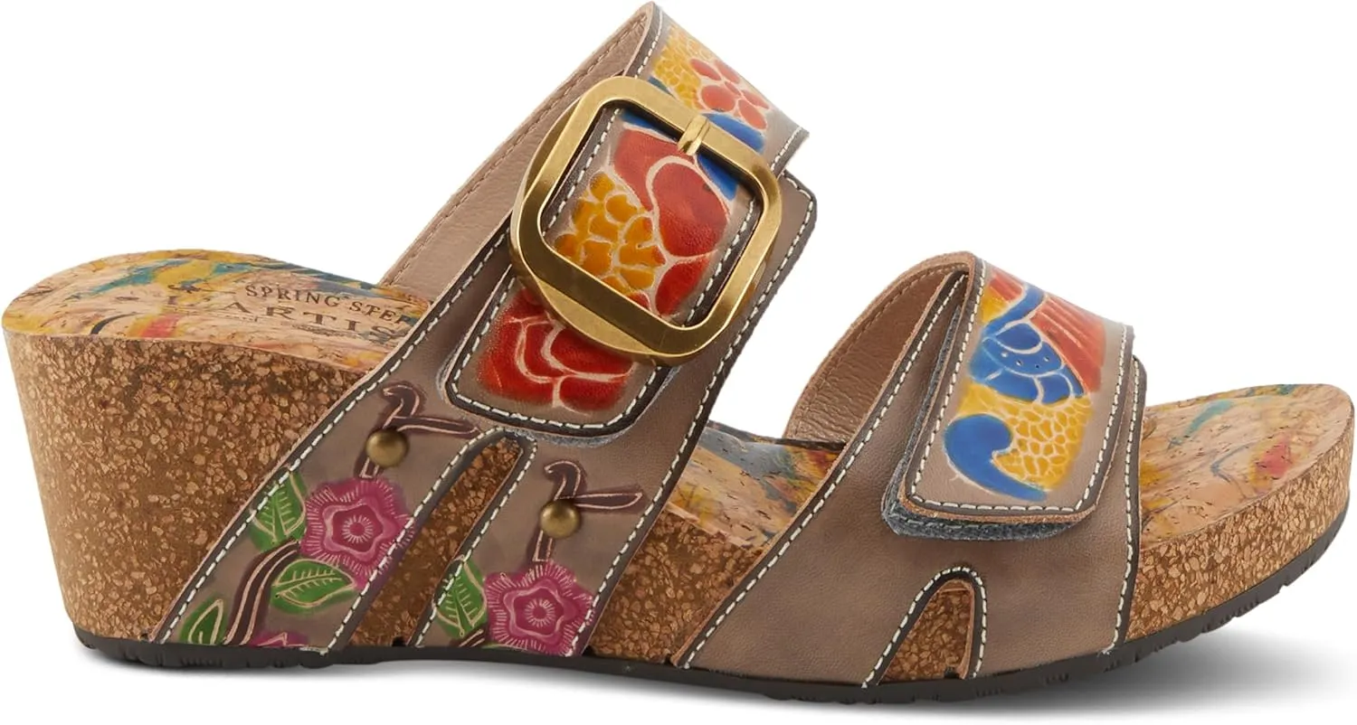 Spring Step L'Artiste Women's BRISEIS - Hand-Painted Slip-On Sandals for Stylish Wanderers