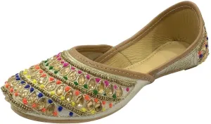 Stop n Style Punjabi Juttis for Girls Toddler/Little Kid/Big Kid Formal Beaded Shoes Multi Ethnic Girls Jutti Party Flats Mojaris Shoes