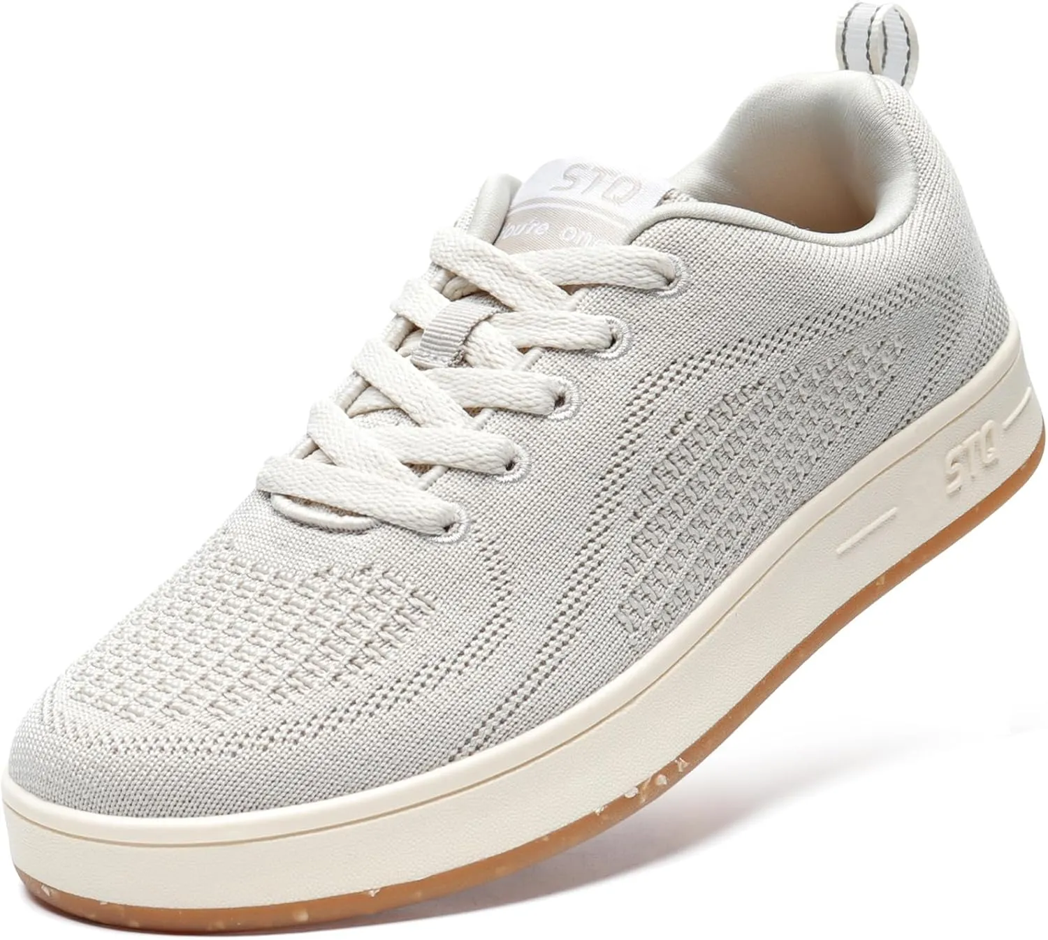 STQ Womens Lace Up Fashion Sneakers Business Casual Shoes | Breathable Mesh Upper Walking Shoes