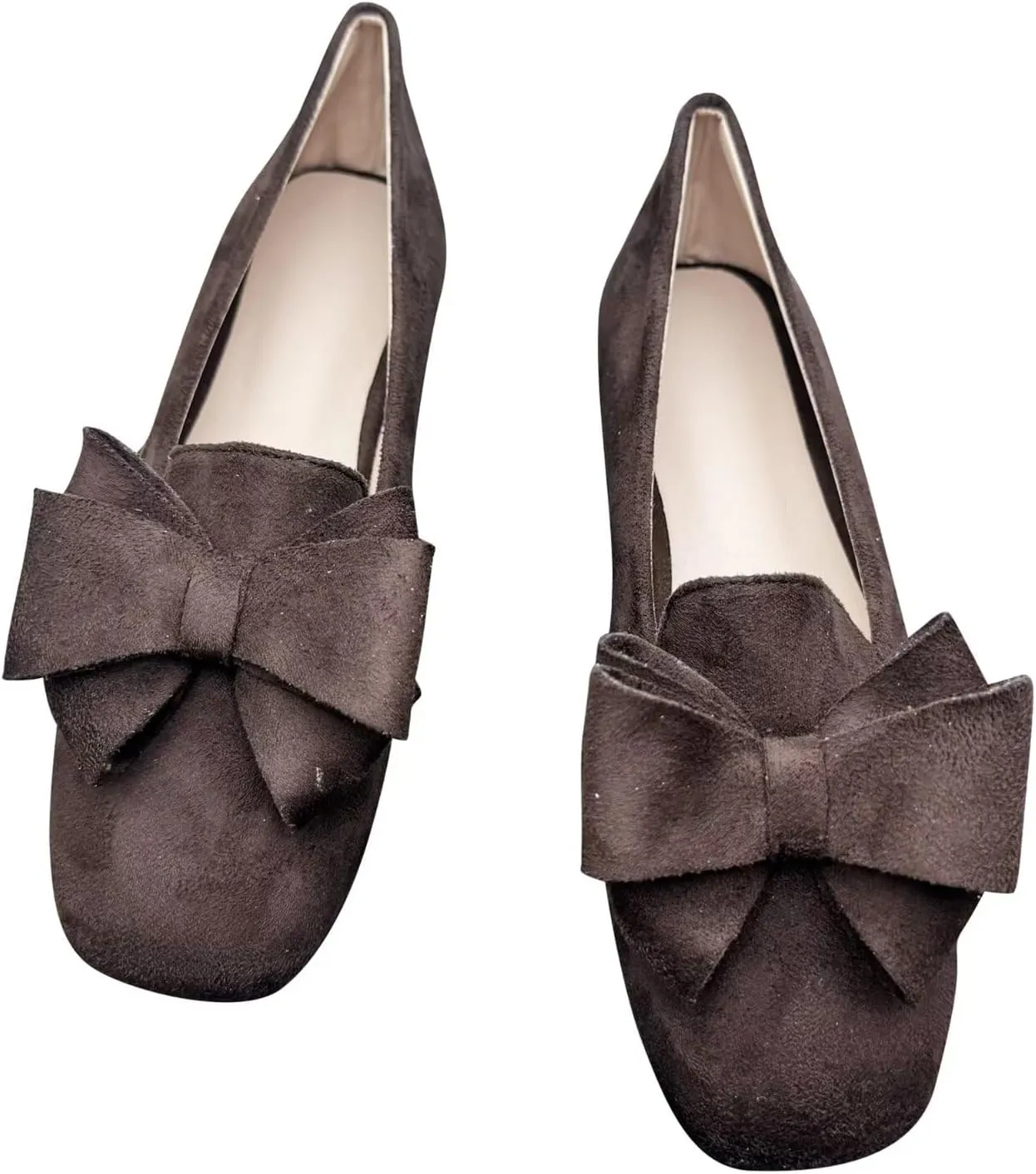 Stunner Ballet Flats for Women Fashion Square Toe Bowknot Flats Comfortable Dress Flats Casual Slip On Work Flats