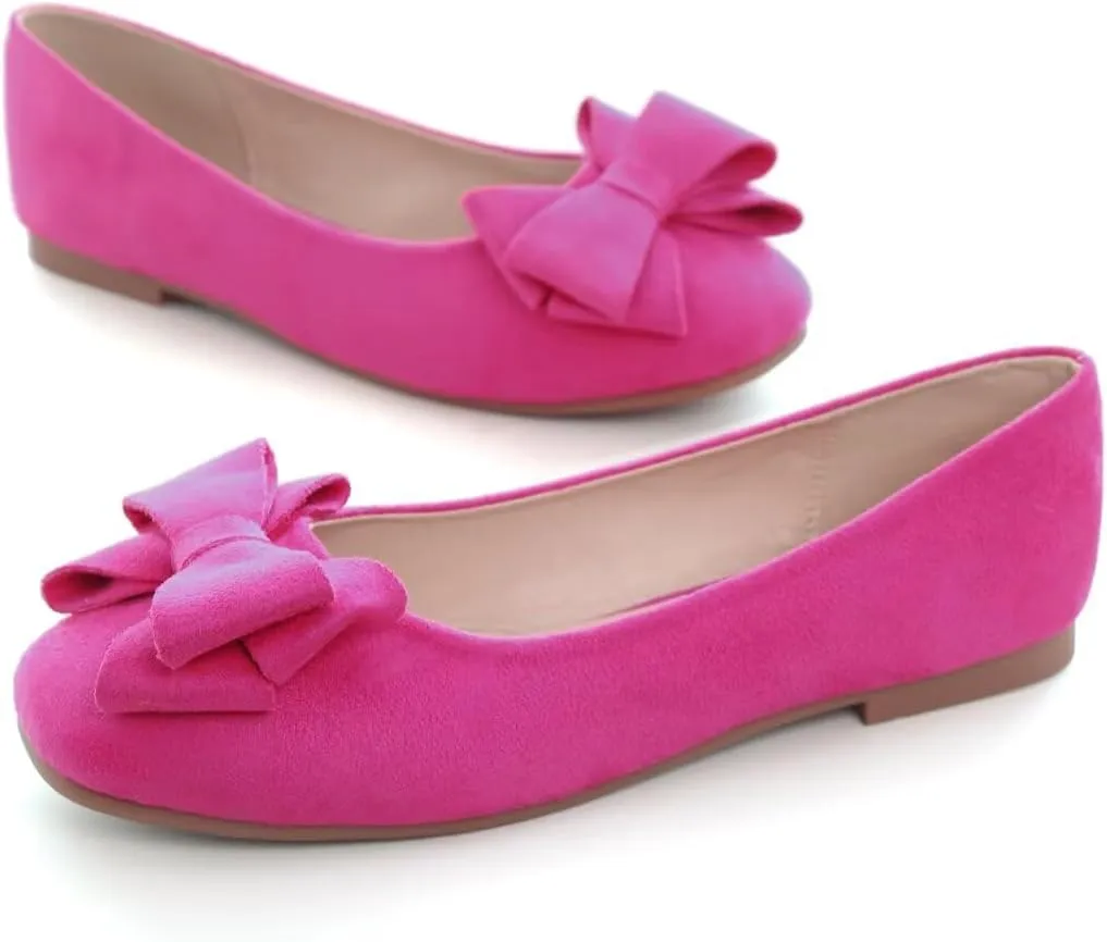 Stunner Women's Casual Flats Square Toe Bowknot Ballet Flats Comfortable Slip On Wedding Dress Shoes
