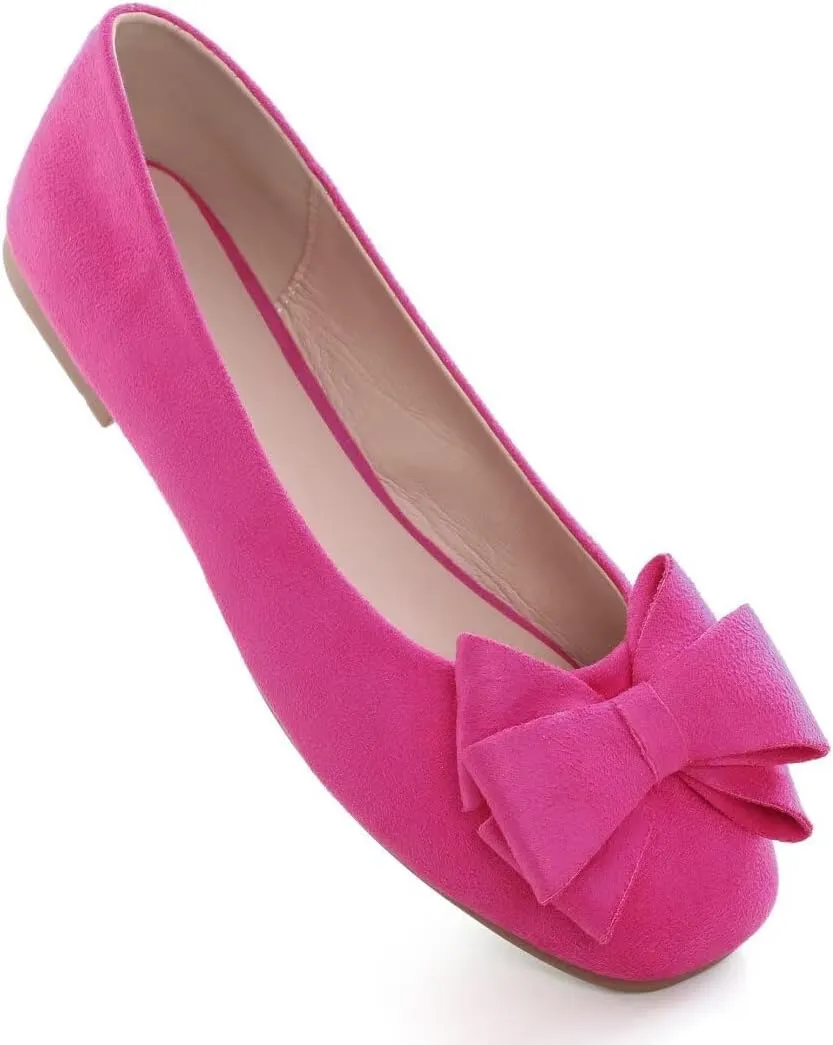 Stunner Women's Casual Flats Square Toe Bowknot Ballet Flats Comfortable Slip On Wedding Dress Shoes