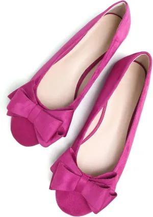 Stunner Women's Dress Flats Cute Round Toe Bowknot Flats Comfortable Ballet Flats Casual Slip On Flat Shoes