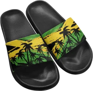Stylish Flag Printed Slippers for Men Indoor - Quick Drying Beach & Pool Slide Sandals, Non-Slip Comfort Shower Shoes