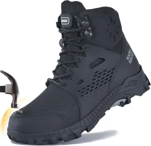 SUADEX Steel Toe Boots for Men Women Waterproof Arch Support Work Construction Indestructible Safety Boots