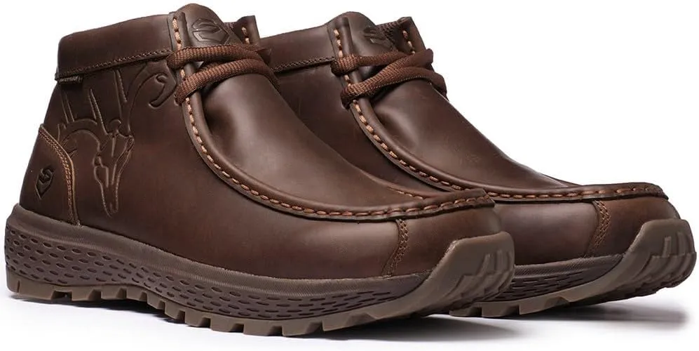 SUREWAY Men's Chukka Boots,Fashion and Comfort Driving Shoes,Lightweight Durability Leather Moc Toe Work Boots