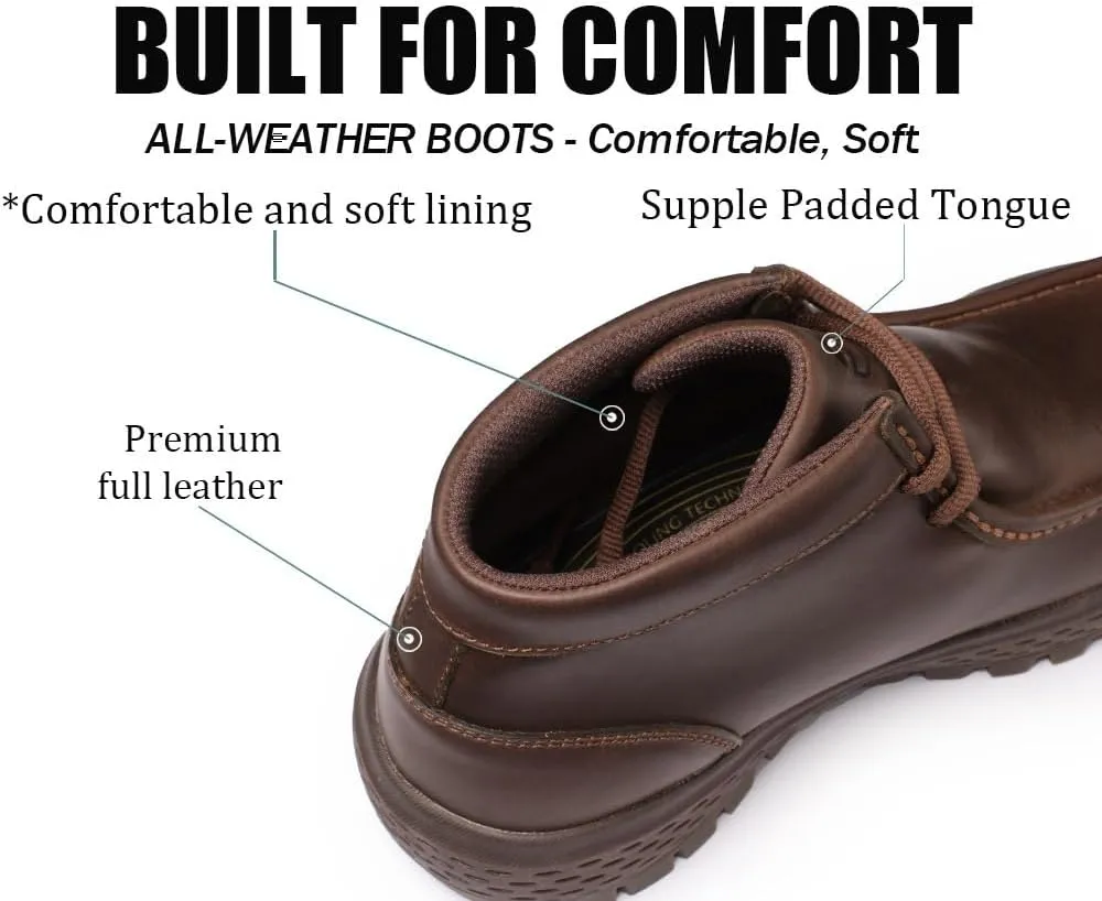 SUREWAY Men's Chukka Boots,Fashion and Comfort Driving Shoes,Lightweight Durability Leather Moc Toe Work Boots