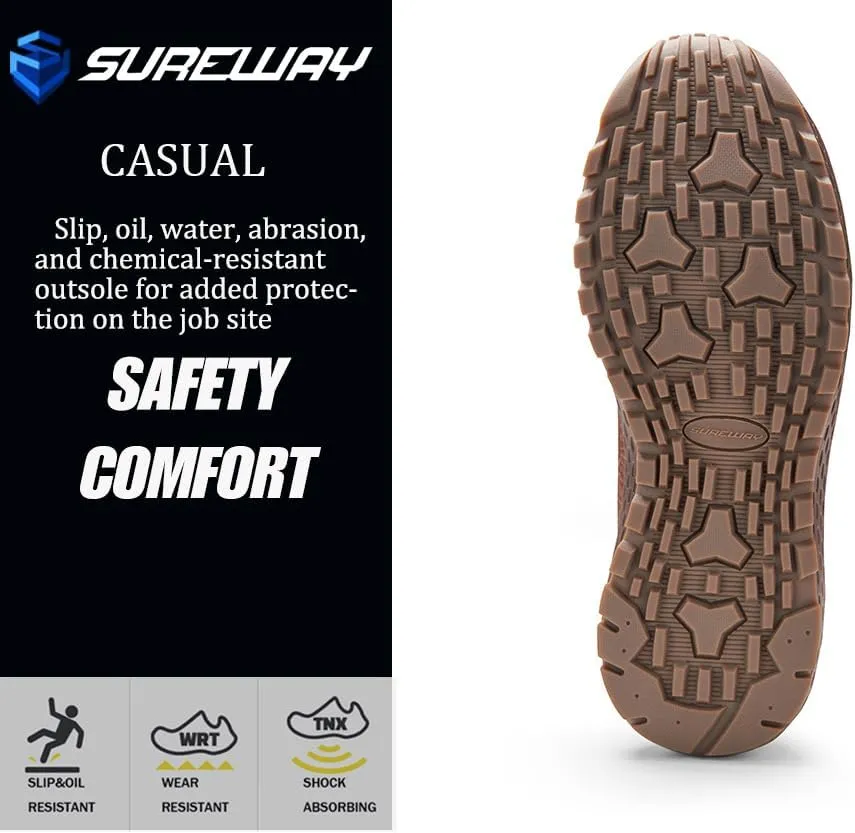 SUREWAY Men's Chukka Boots,Fashion and Comfort Driving Shoes,Lightweight Durability Leather Moc Toe Work Boots