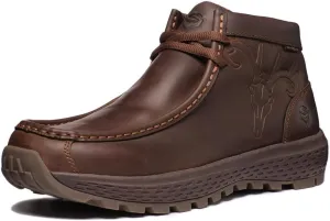 SUREWAY Men's Chukka Boots,Fashion and Comfort Driving Shoes,Lightweight Durability Leather Moc Toe Work Boots