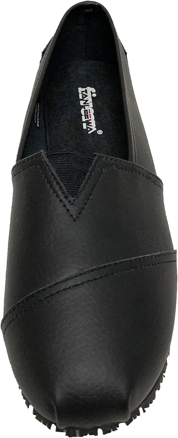 Tanleewa Slip and Oil Resistant Non Slip Work Shoes PU Leather Upper Durable Shoes for Women