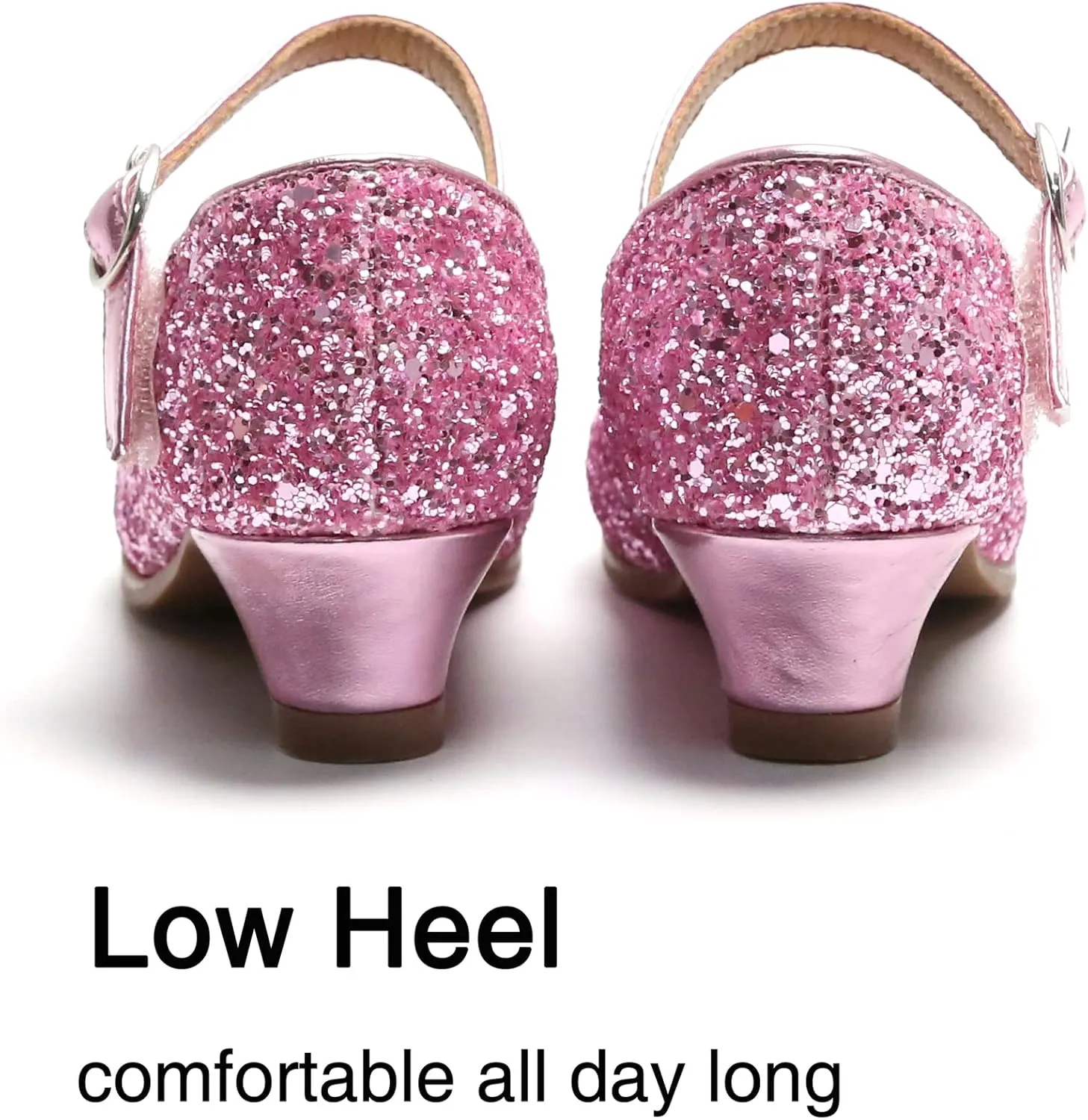 THEE BRON Girls Dress Shoes Mary Jane Heels Princess Wedding Party Pumps