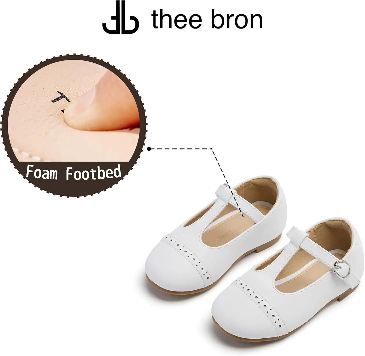 THEE BRON Girl's T-Strap Flats Toddler/Little Kid Ballet Mary Jane Party Dress Shoes