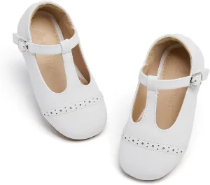THEE BRON Girl's T-Strap Flats Toddler/Little Kid Ballet Mary Jane Party Dress Shoes