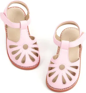 THEE BRON Princess Toddler Close Toe Sandals | Retro Lace-Up Design | Breathable Girls Shoes 3-12 Years