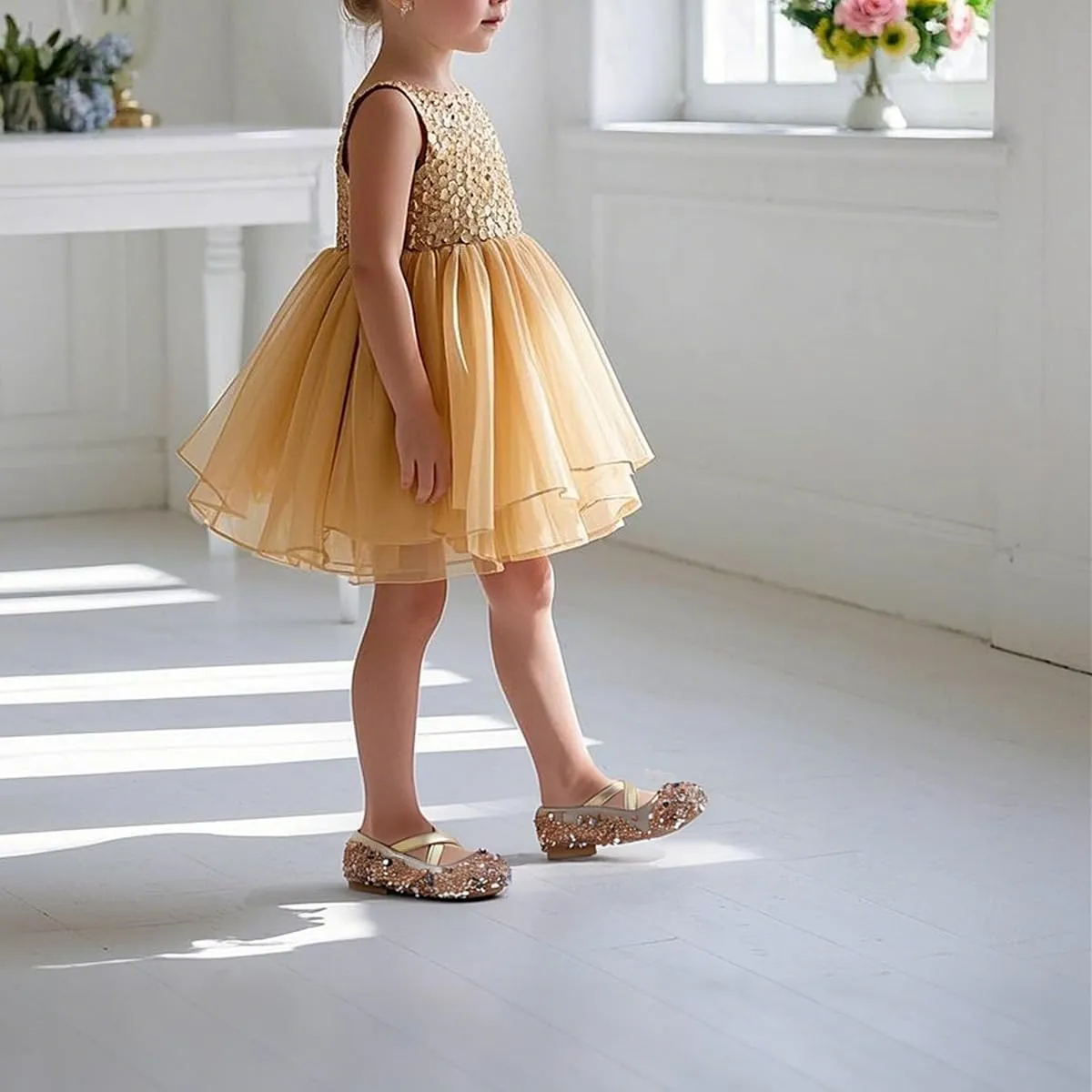 THEE BRON Toddler Girls Dress Shoes Ballet Mary Jane Flats Princess Costume Shoes