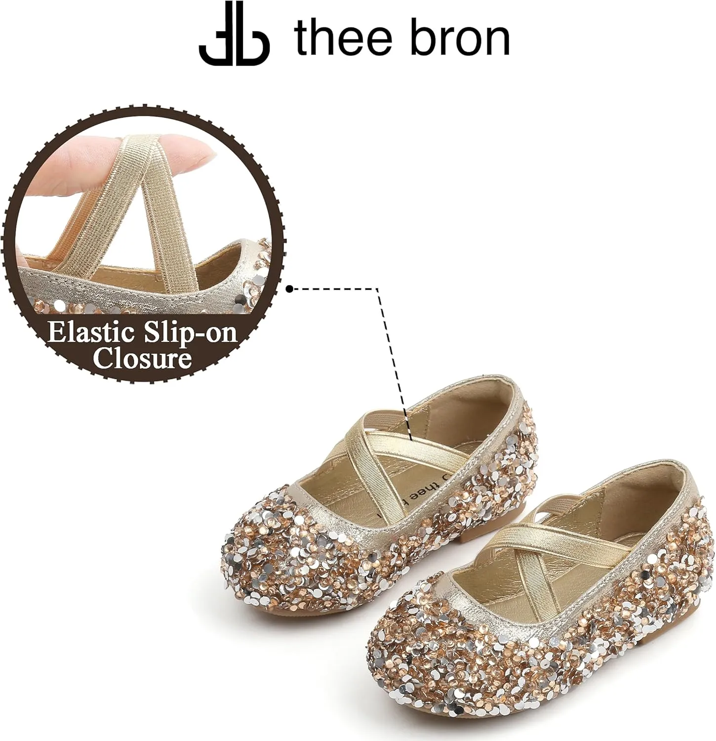 THEE BRON Toddler Girls Dress Shoes Ballet Mary Jane Flats Princess Costume Shoes