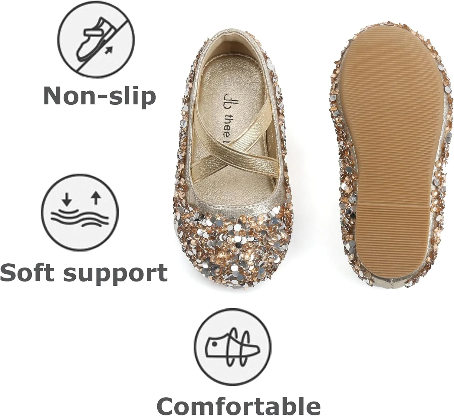 THEE BRON Toddler Girls Dress Shoes Ballet Mary Jane Flats Princess Costume Shoes